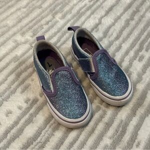 Vans Glittery Blue and Purple Kids Sneakers